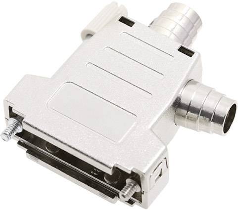 Metal plug connector for electronic devices with multiple screws and cable connections, suitable for industrial applications.