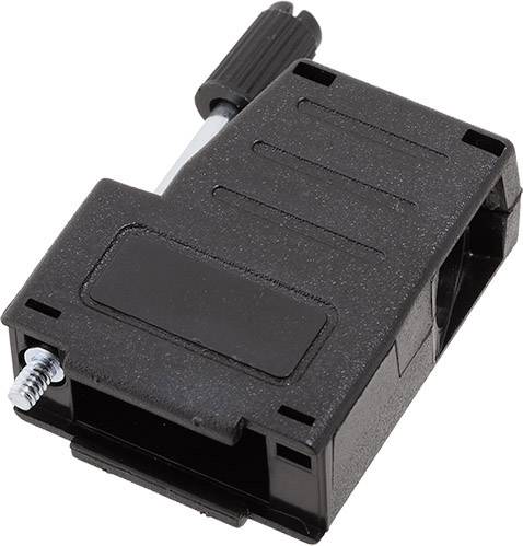 A black plastic casing with a protruding screw mechanism and a side handle, likely a technical component.