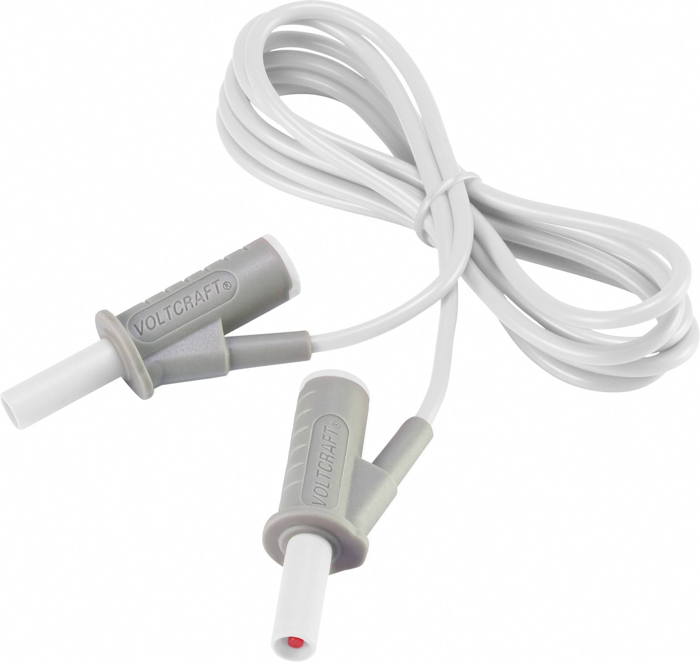 Highly flexible Safety test lead [Banana jack 4 mm - Banana jack 4 mm] 1.50 m;White;MSB-501 10 A