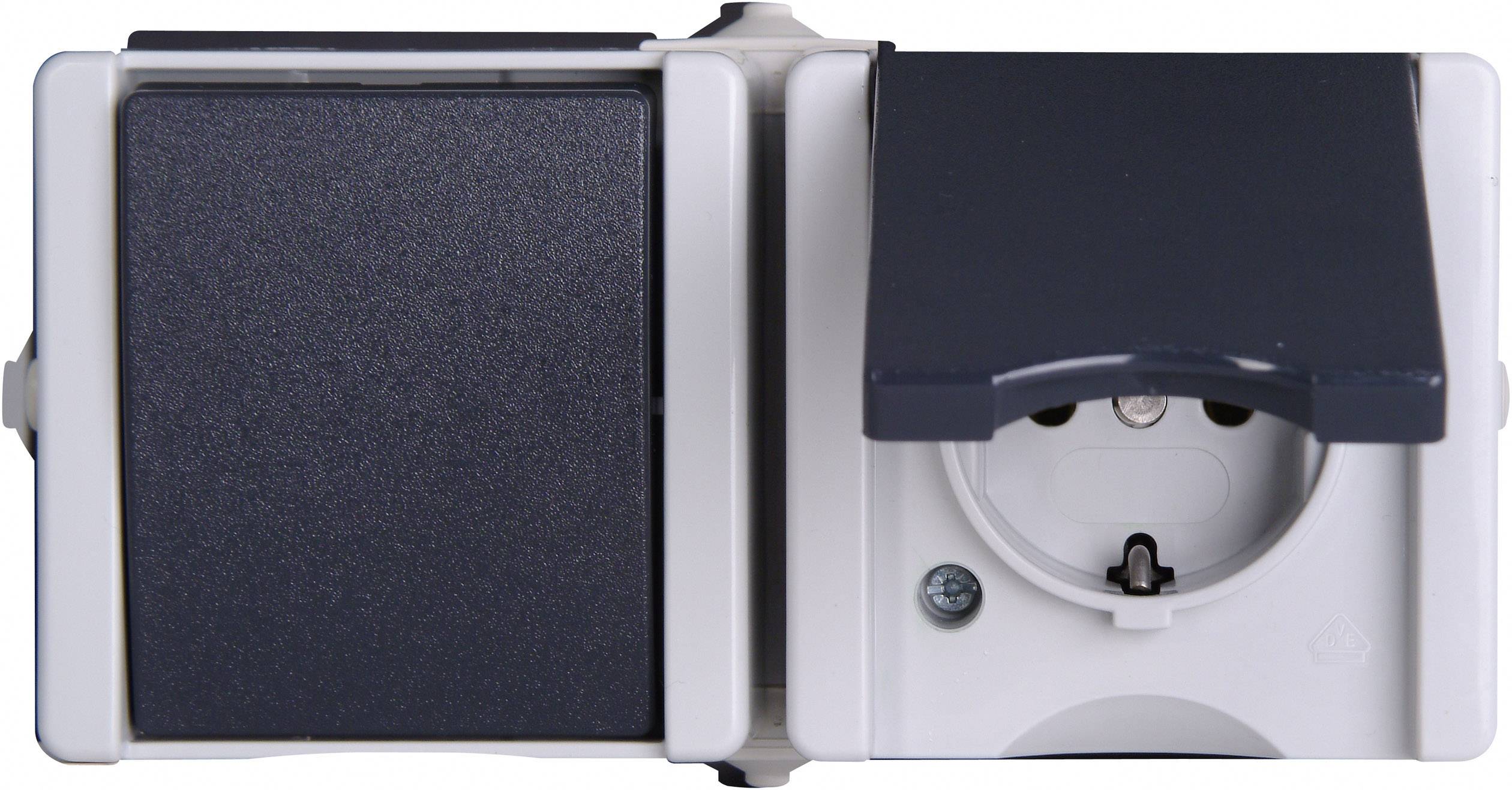 Kopp 139456006 1-piece Wet room switch product range Complete Switch/socket combo proAQA Grey 1 pc(s)