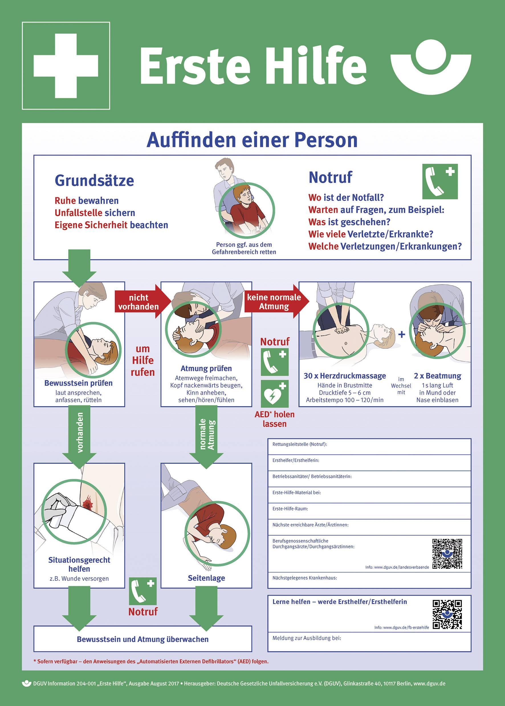 SafetyMarking 43.2914 Notification Anleitung zur Ersten Hilfe bei Unfällen Plastic (W x H) 400 mm x 560 mm 1 pc(s)