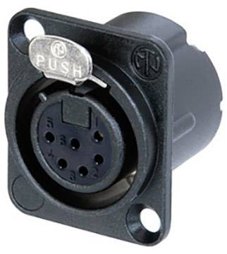 A black, round socket with five slots and the inscription 