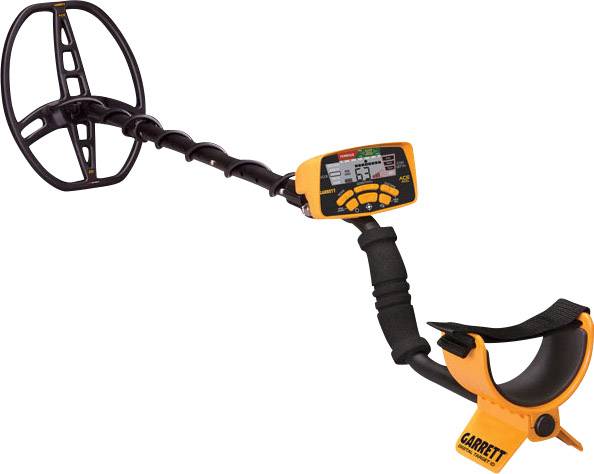 A metal detector with digital display and ergonomic handle, suitable for searching for metal objects in the ground.
