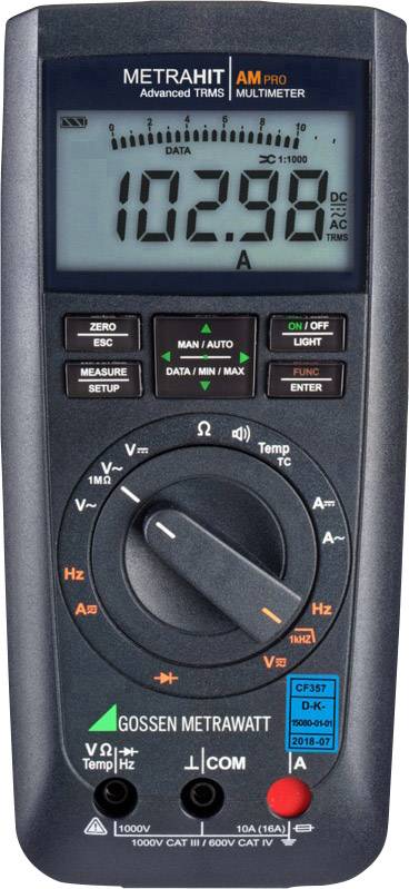Gossen Metrawatt METRAHIT AM PRO + GH Handheld multimeter Calibrated to (DAkkS standards) Digital Display (counts): 12000