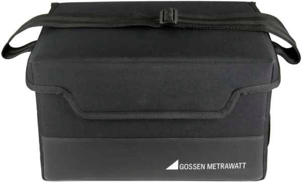 A black carrier bag with the 'Gossen Metrawatt' logo on it.