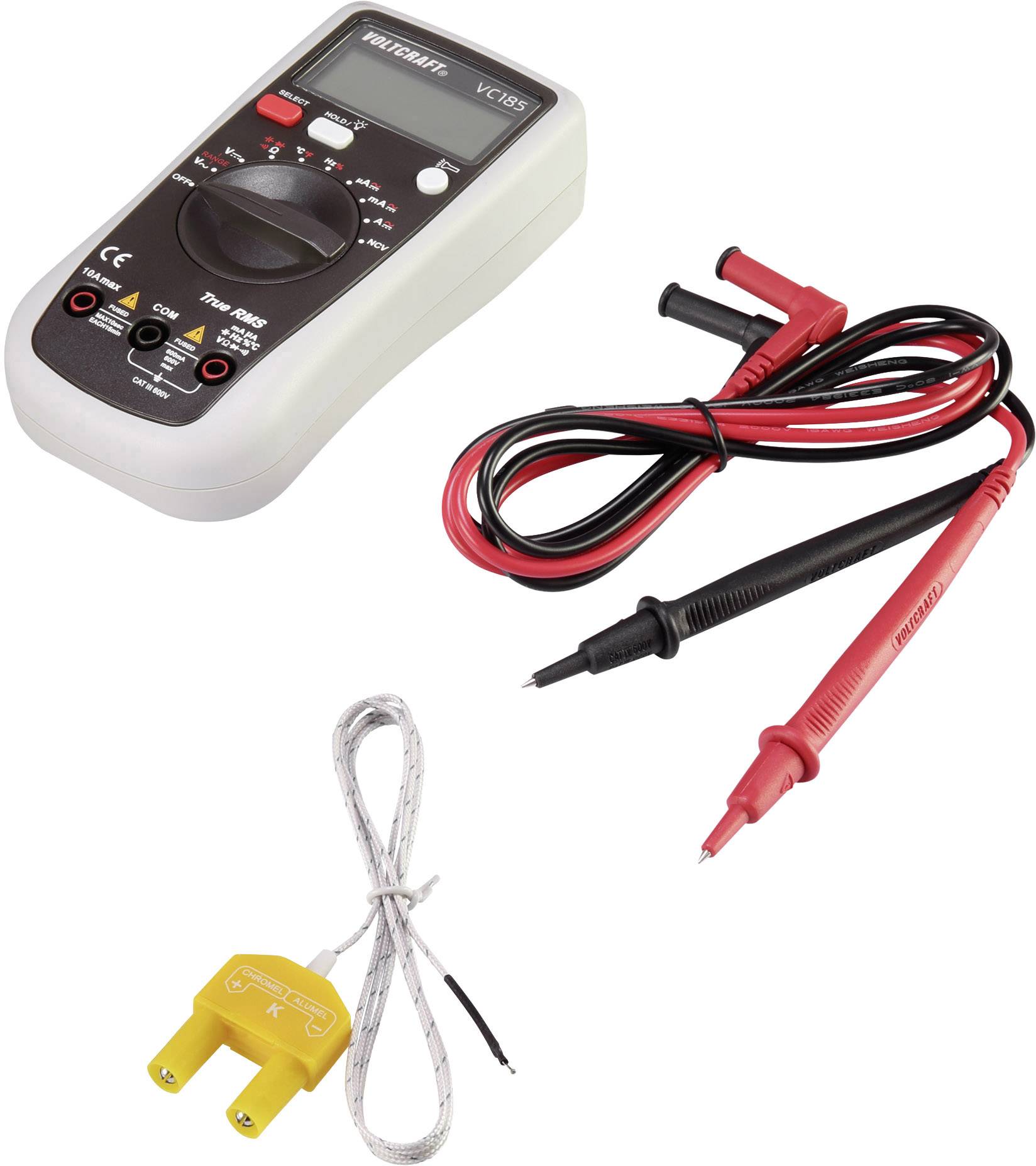 VOLTCRAFT VC185 Handheld multimeter Digital CAT III 600 V Display (counts): 6000