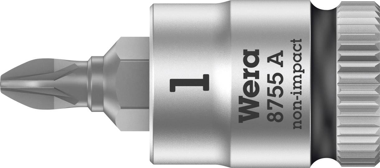 Wera 1-inch magnetic bit holder, Model 8755 A, suitable for non-impact applications.