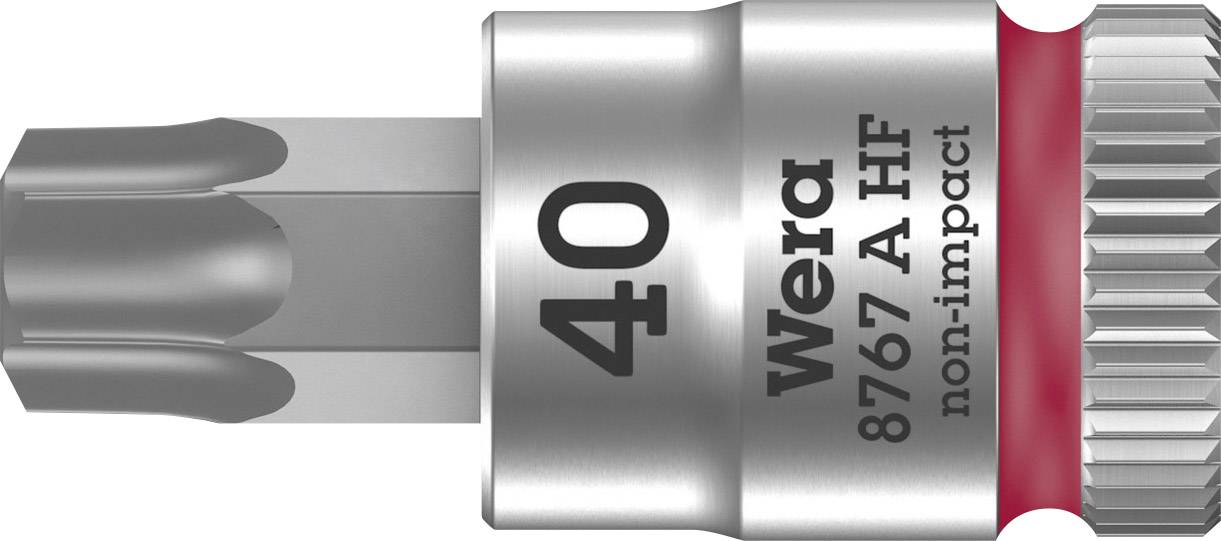 Wera torx screwdriver, model 8767 A HF, size 40, suitable for non-impact work, with red and silver design.