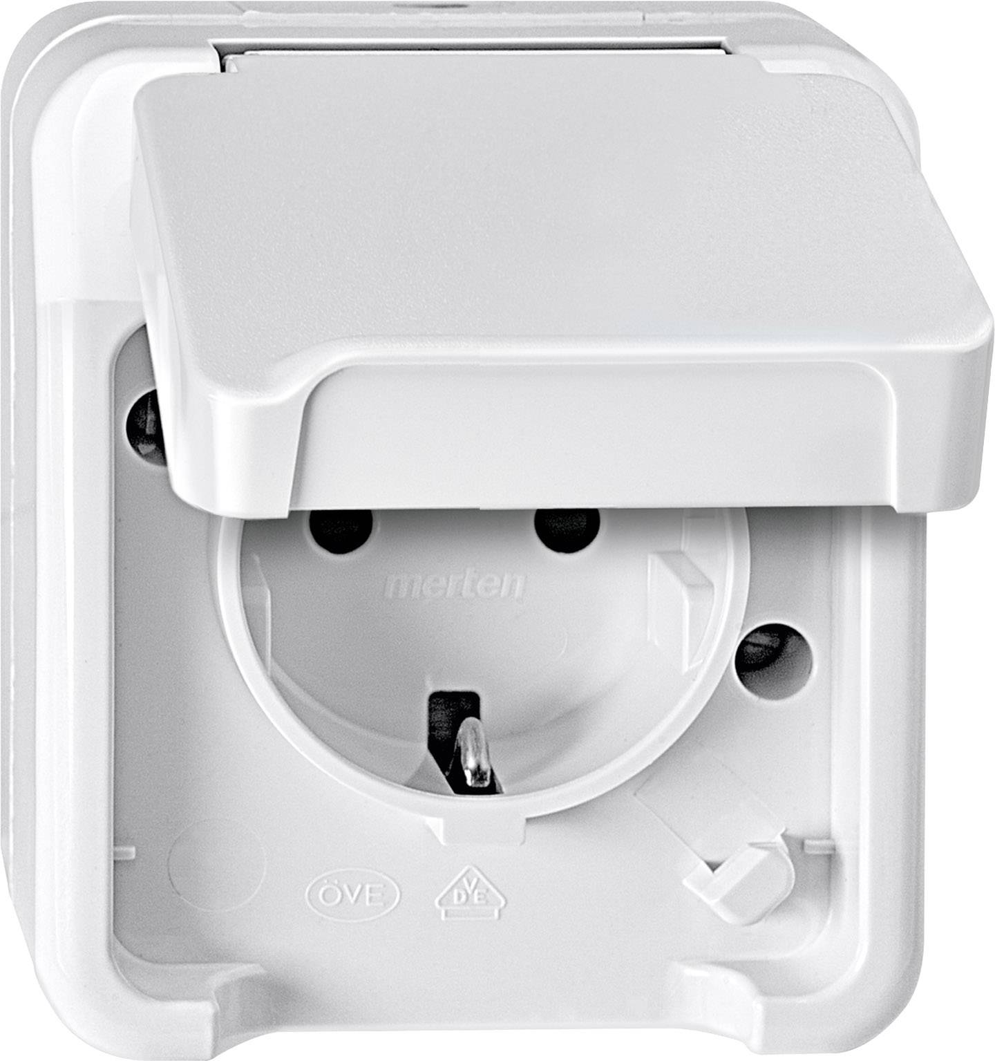 Merten 1x Wet room switch product range Complete PG socket (+ lid) AQUASTAR Polar white 4074943 1 pc(s)