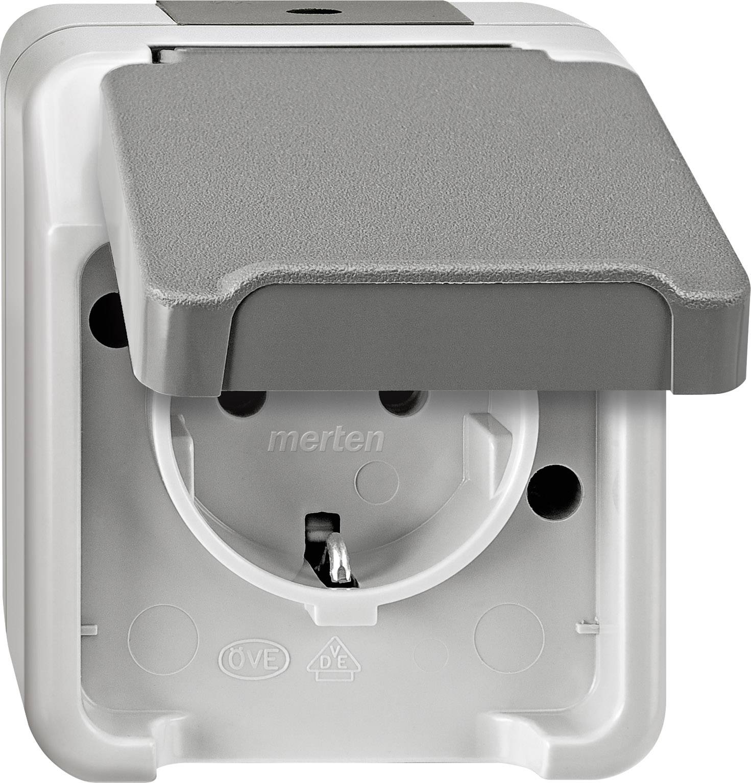 Merten 1x Wet room switch product range Complete PG socket (+ lid) AQUASTAR Light grey 4074944 1 pc(s)