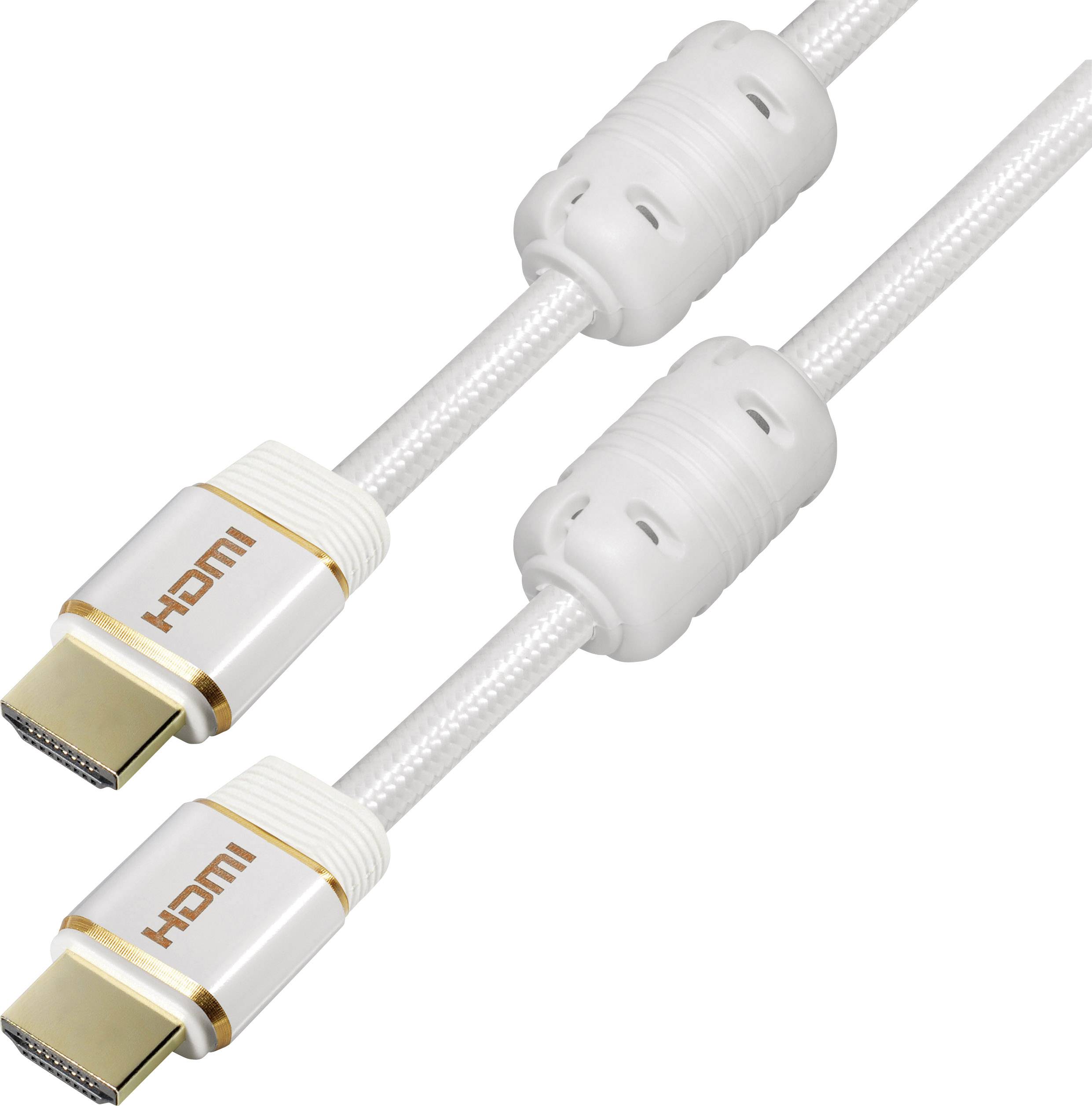 Maxtrack HDMI Cable HDMI-A plug, HDMI-A plug 1.50 m White C 216-1,5 L 4K UHD, Shielded, Audio Return Channel, gold plated