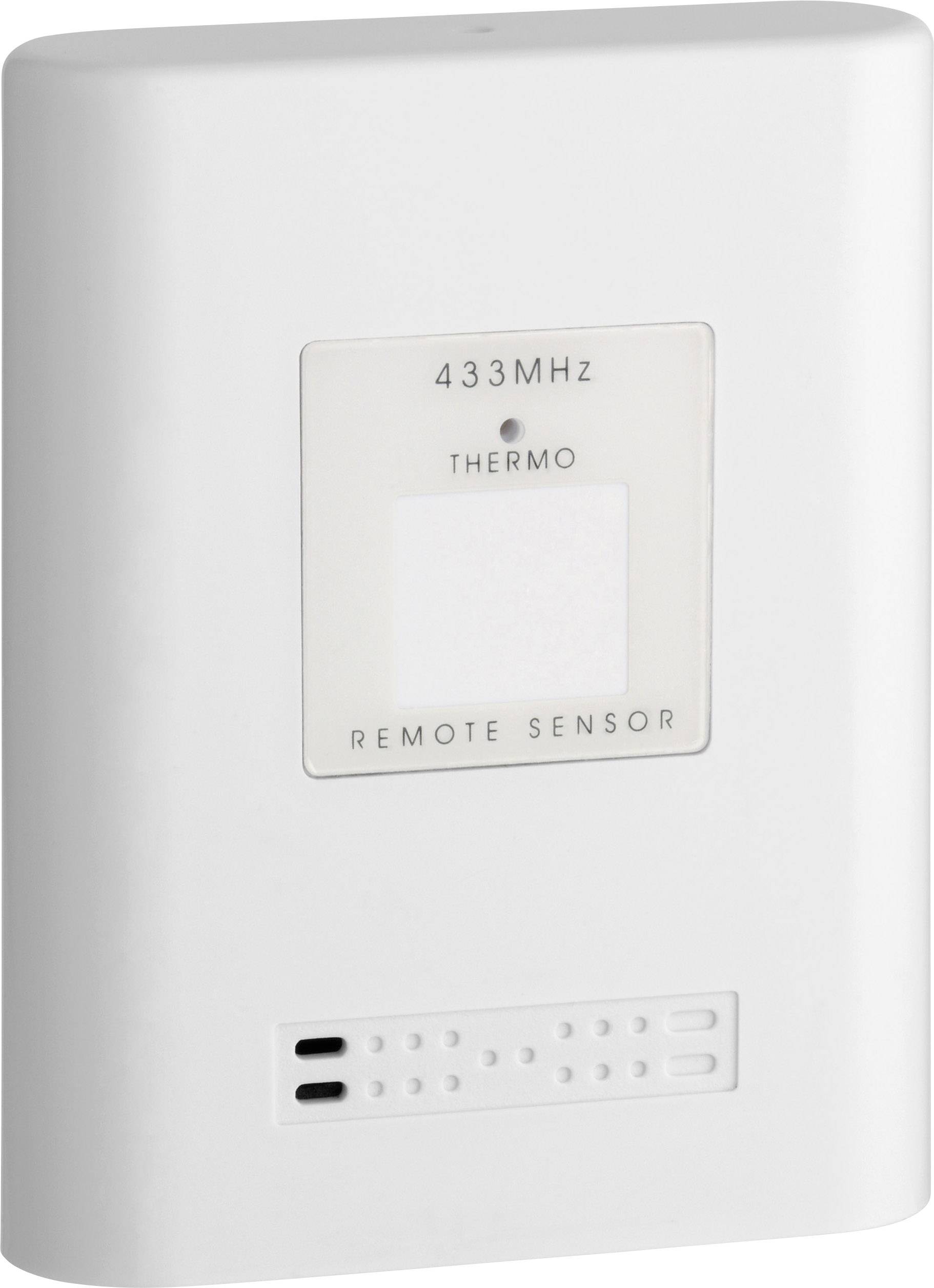 A white 433 MHz thermo-remote sensor.