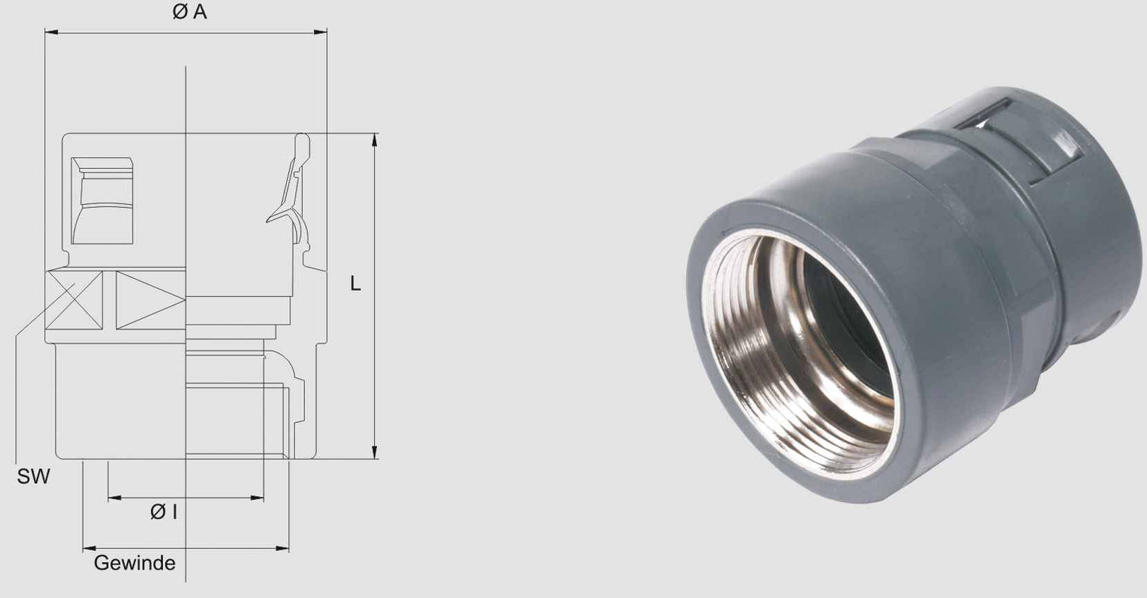 Helukabel 920279 HSSV MGi GR M40 NW36/37 Hose tail Grey M40 Straight 1 pc(s)