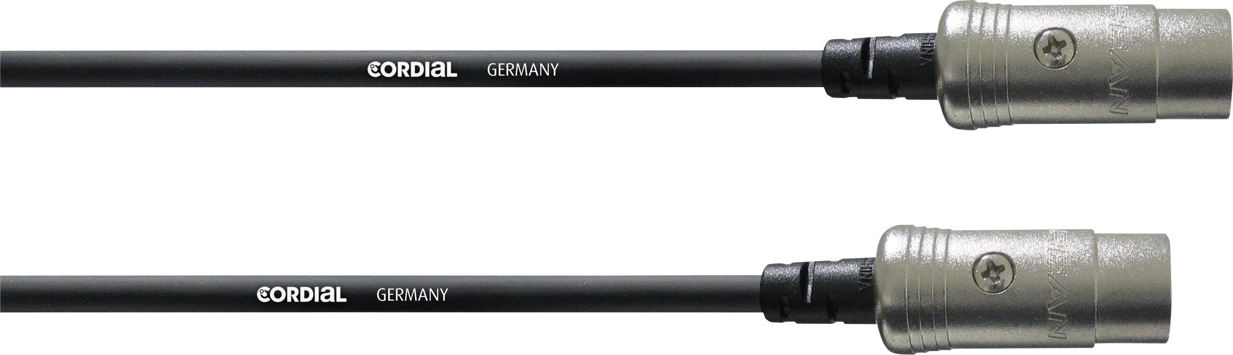 Two black audio cables with the inscription 'CORDIAL GERMANY', each fitted with metal XLR connectors.