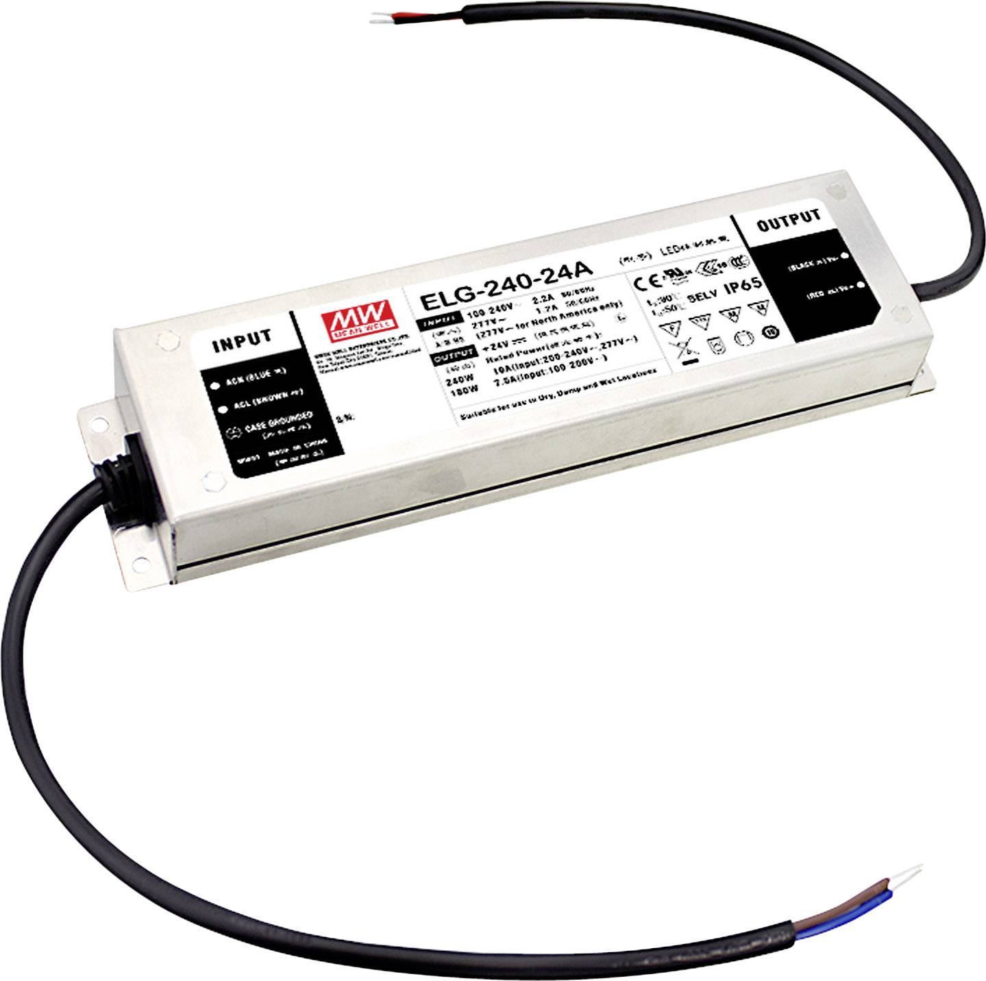 MW Mean Well ELG-240-48DA-3Y LED transformer, LED driver Constant voltage, Constant current 240 W 5 A 24 - 48 V DC DALI, Suitable