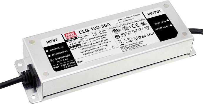 MW Mean Well ELG-100-24DA-3Y LED transformer, LED driver Constant voltage, Constant current 96 W 4 A 12 - 24 V DC DALI, Suitable