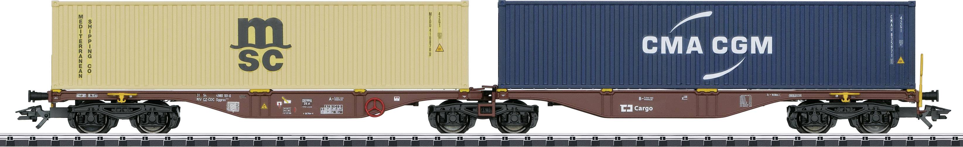 TRIX H0 T24800 H0 double container of the CD Cargo