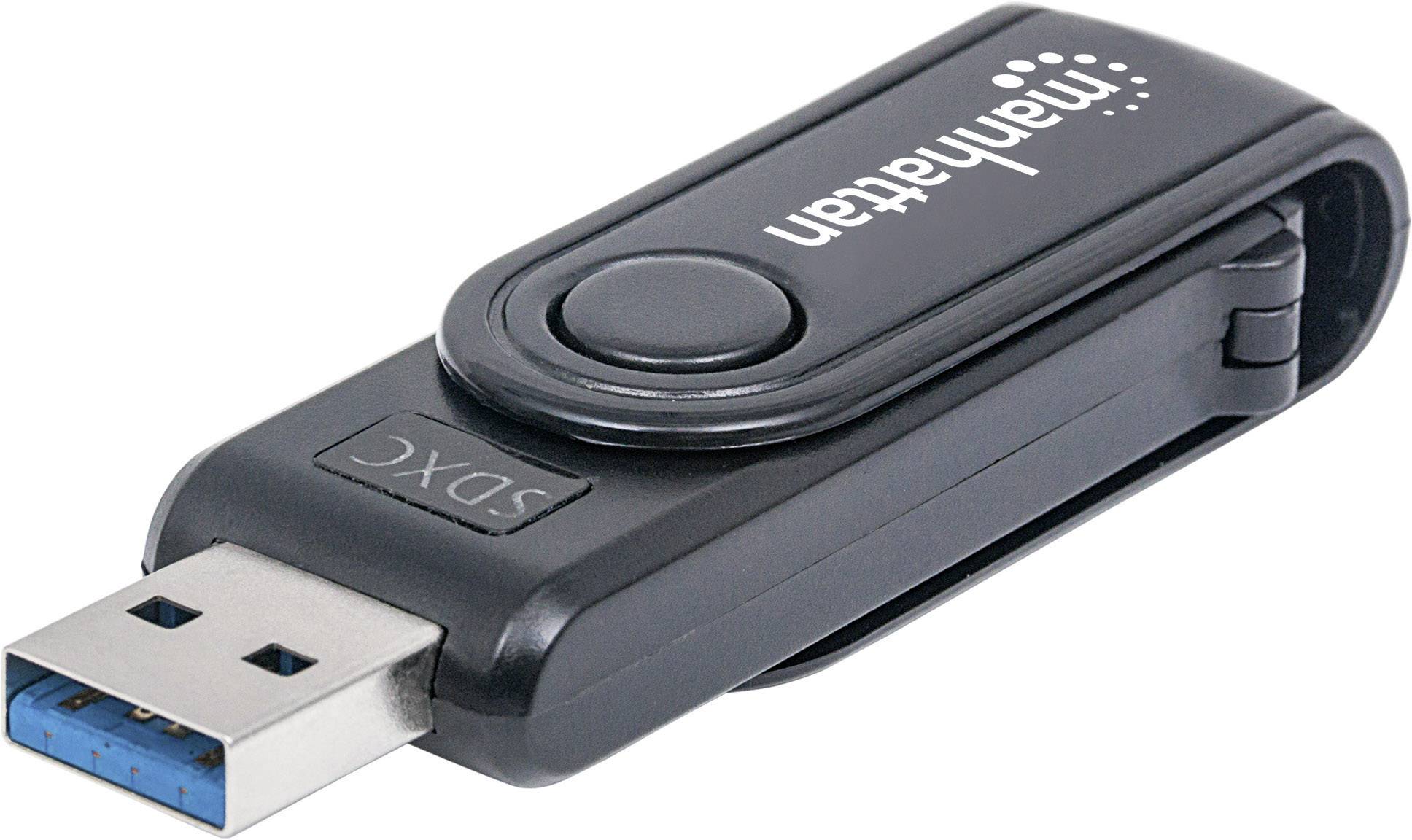 Manhattan Mini Multi-Card Reader/Writer USB 3.0 externer Card Reader/Writer 24-in-1 External memory card reader USB A (USB 3.2
