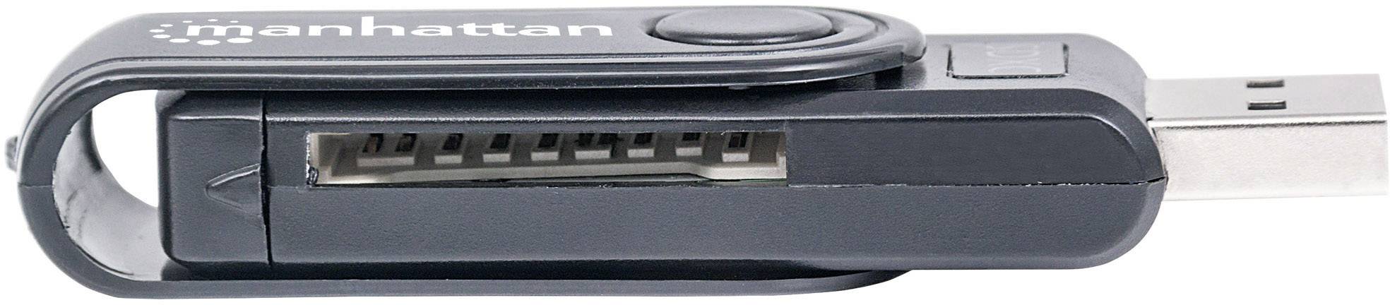 Manhattan Mini Multi-Card Reader/Writer USB 3.0 externer Card Reader/Writer 24-in-1 External memory card reader USB A (USB 3.2