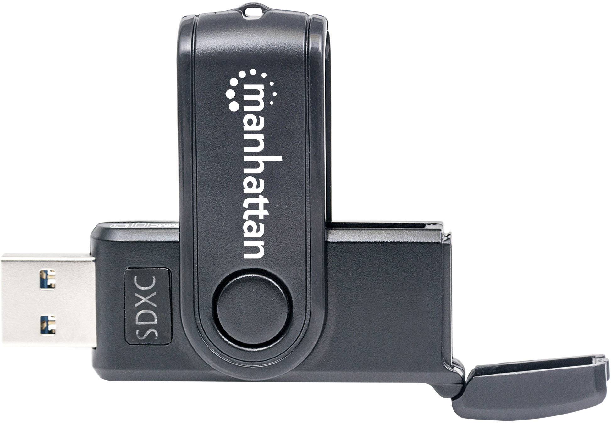 Manhattan Mini Multi-Card Reader/Writer USB 3.0 externer Card Reader/Writer 24-in-1 External memory card reader USB A (USB 3.2