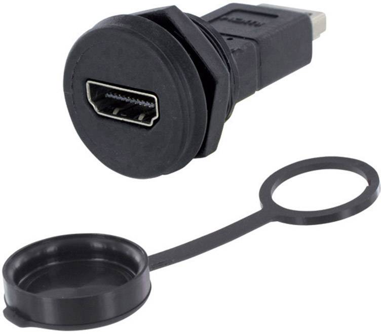 USB connector with a waterproof housing and removable lid. Suitable for protection in damp environments.