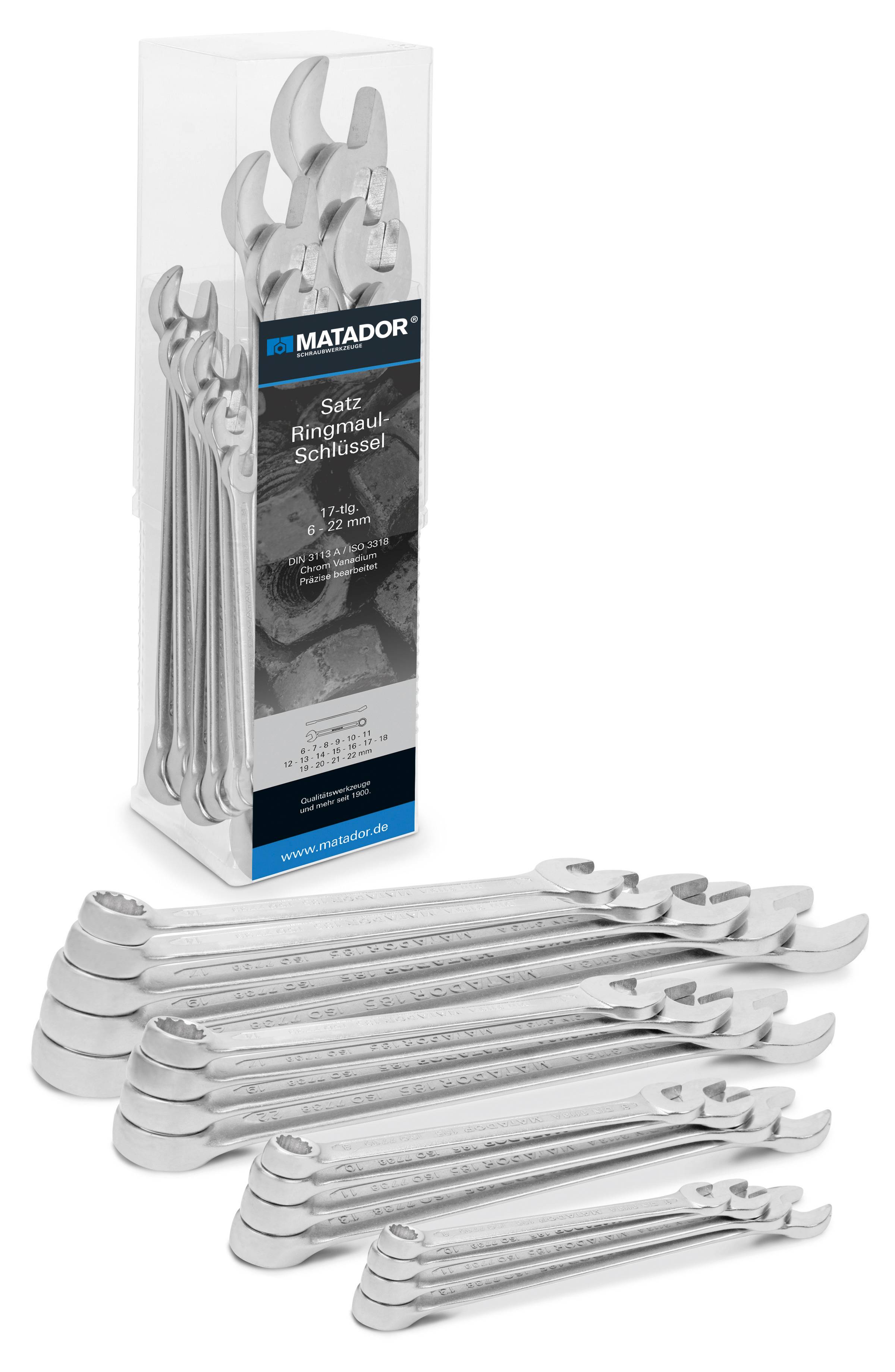 Matador Schraubwerkzeuge 01859170 Crowfoot wrench set 17-piece Spanner size (metric) 6 - 22 mm