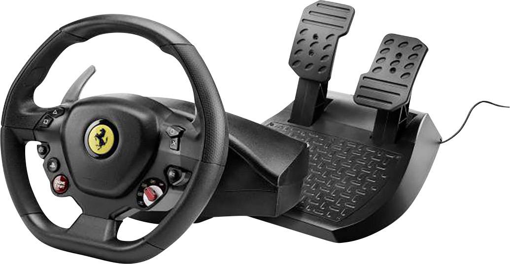 Thrustmaster T80 Ferrari 488 GTB Edition Steering wheel PlayStation 4 Black incl. foot pedals, Screw fixing