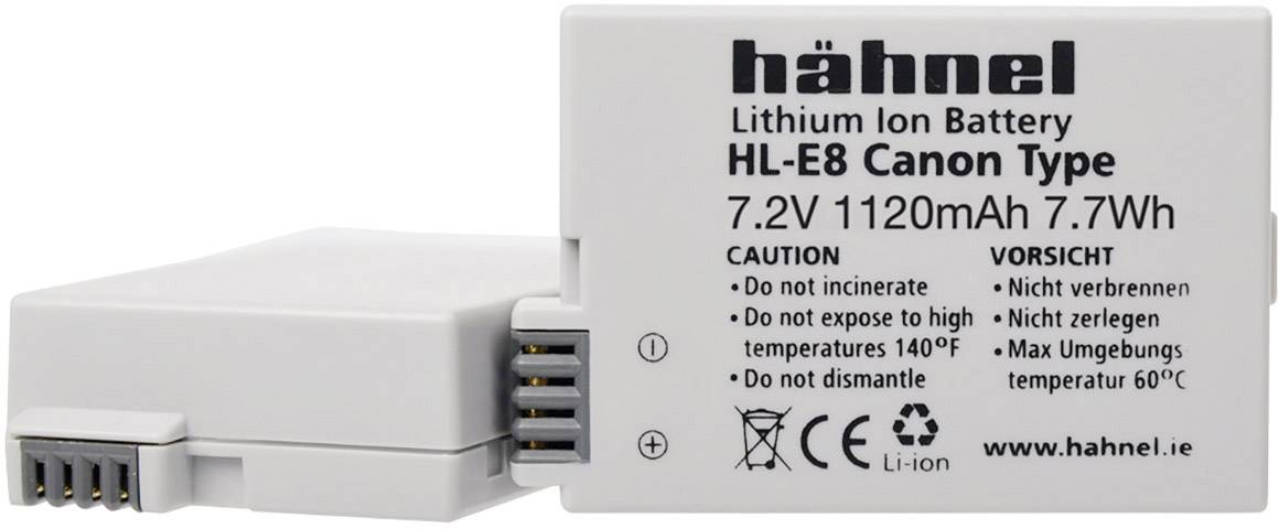 Hähnel Fototechnik HL-E8 Camera battery replaces original battery (camera) LP-E8 7.2 V 1120 mAh