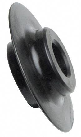 Black plastic component with a central opening designed like a disc with a raised centre.