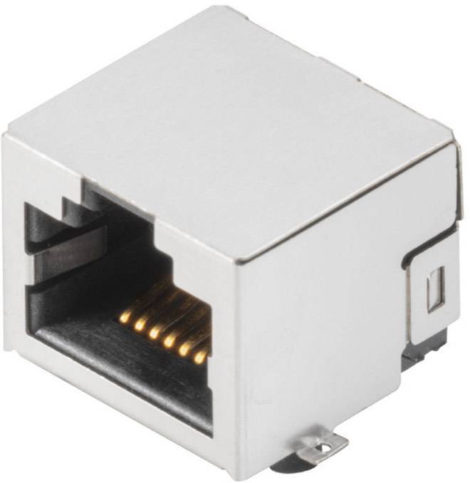 Weidmüller RJ45C3 S1U 0.9N4N RL RJ45 Plug connector CAT 3 1455220000 Socket, horizontal mount No. of pins (RJ) 8 Silver, Black