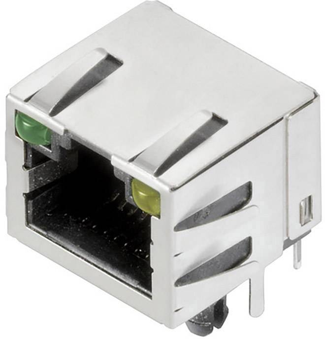 Weidmüller RJ45C5 T1U 2.8E4G/Y TY RJ45 Plug connector CAT 5 2562880000 Socket, horizontal mount No. of pins (RJ) 12 Silver, Black