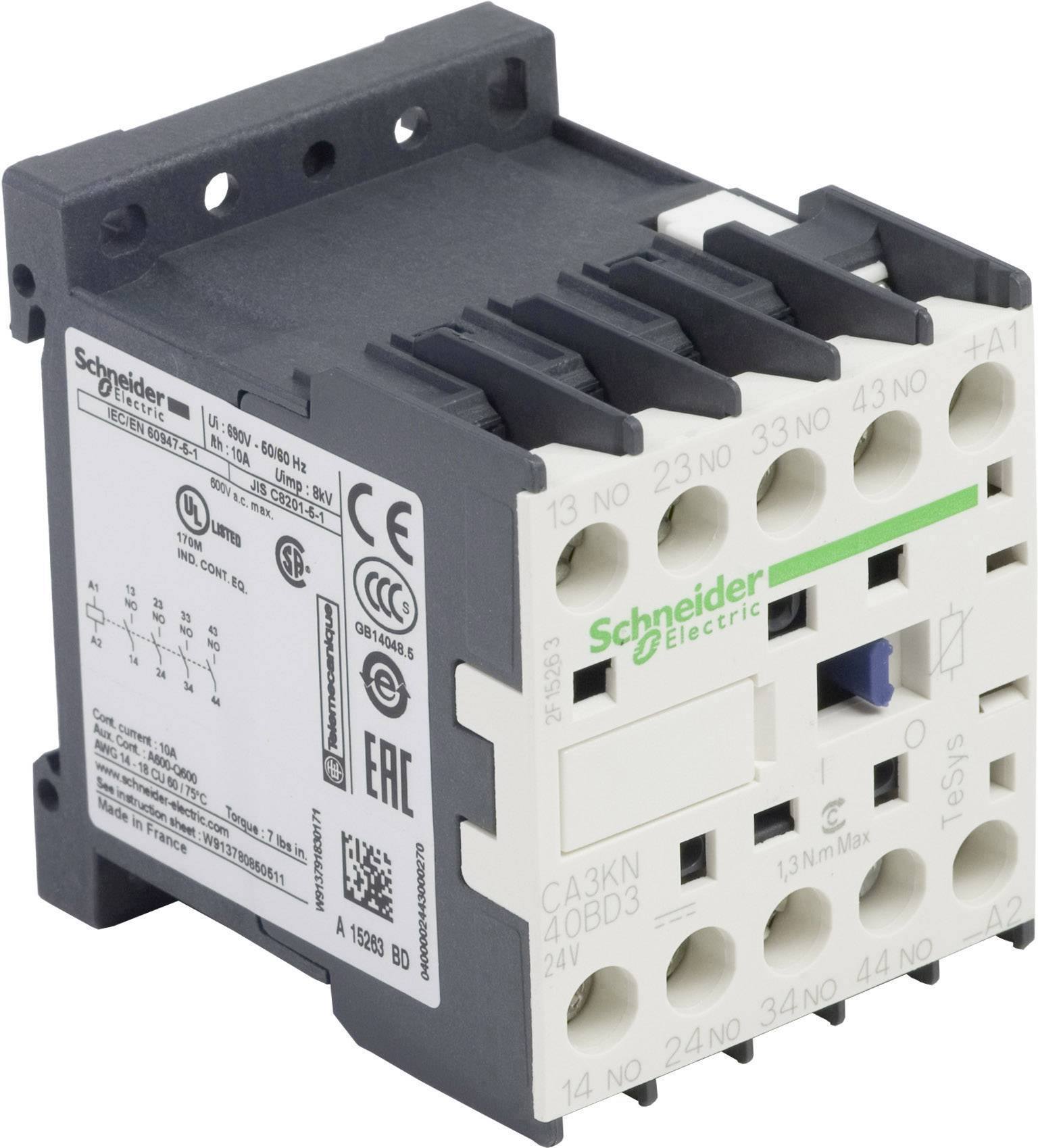 Schneider Electric CA3KN40BD3 Auxiliary contactor 4 makers 1 pc(s)