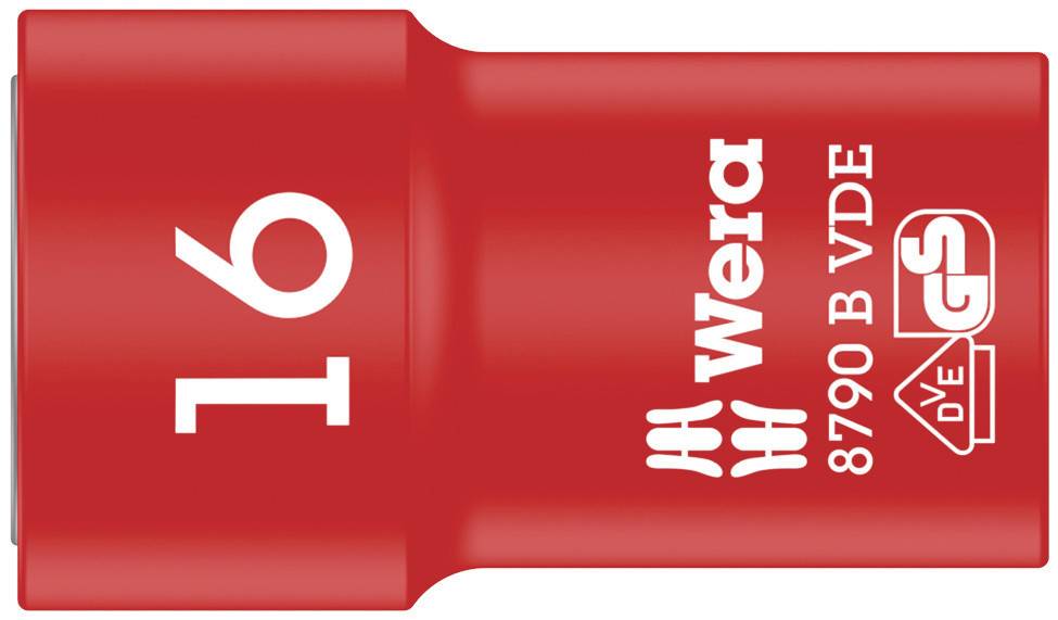 Red nut with number '16' and print: 'Wera 8790 B VDE' along with test seal.