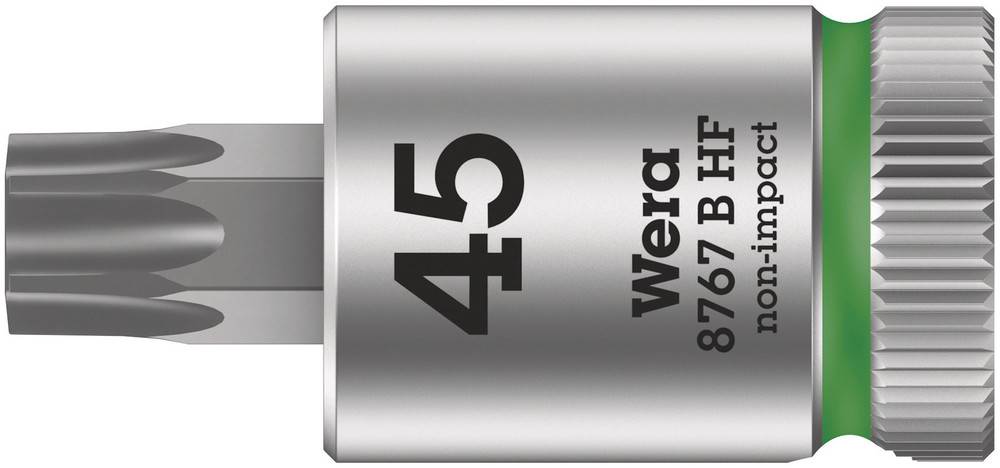 Torx socket insert with T45 profile, by Wera, Model '8767 B HF', not suitable for impact tools.