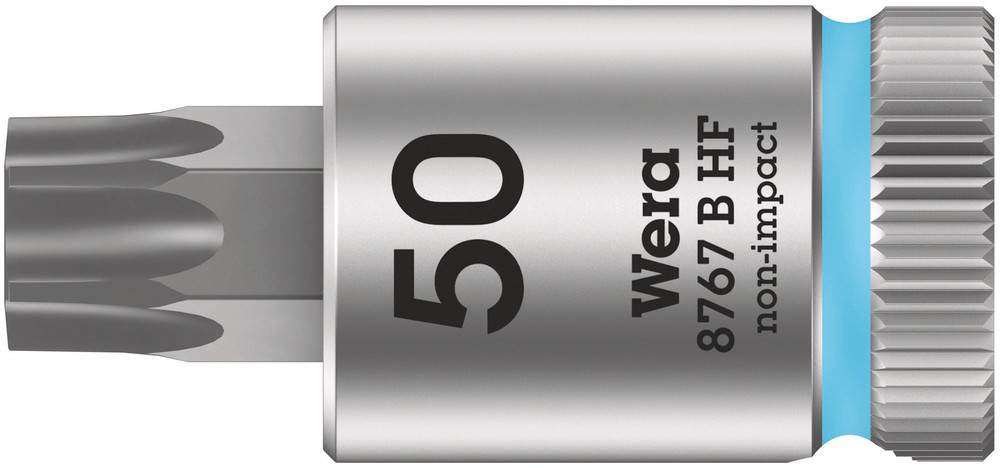 Torx bit with retention ring for internal TX screws, size TX 50, by Wera, model number 8767 B HF, not suitable for impact drivers.