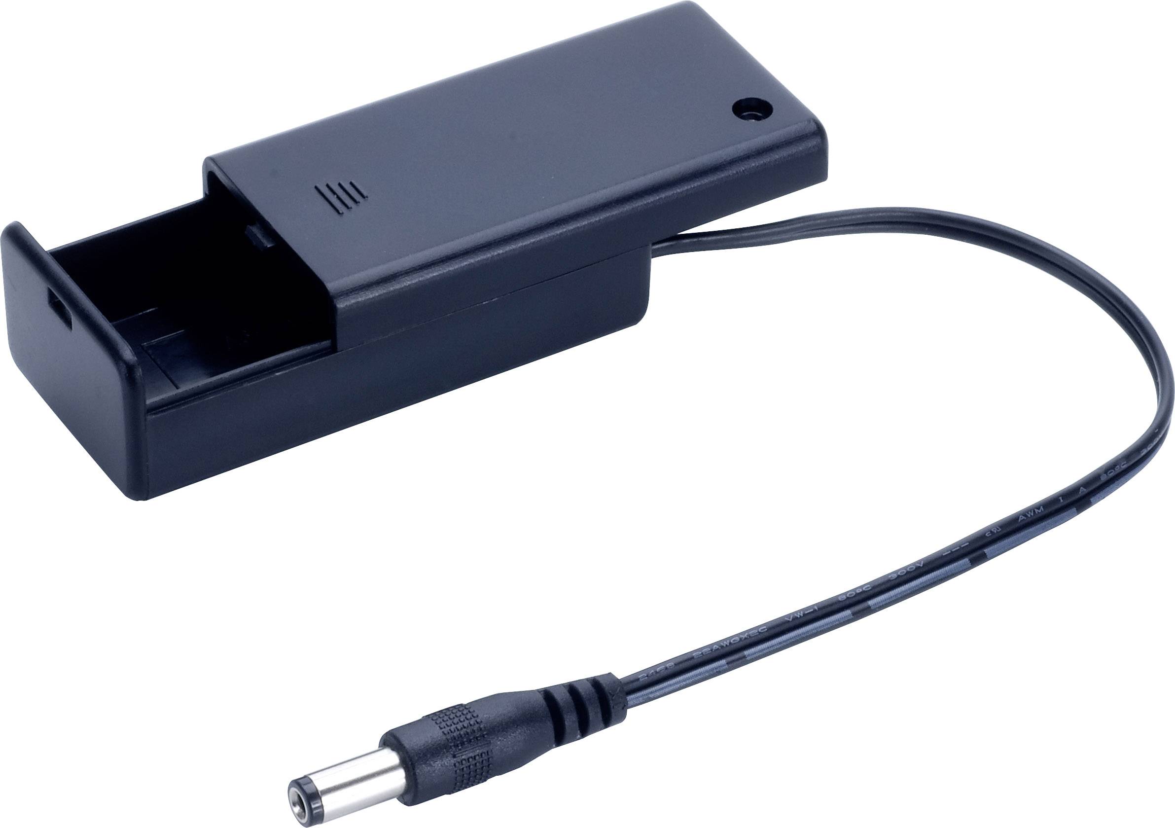 TRU COMPONENTS SBH-9VAS+DC PLUG Battery tray 1x 9V PP3 Jack