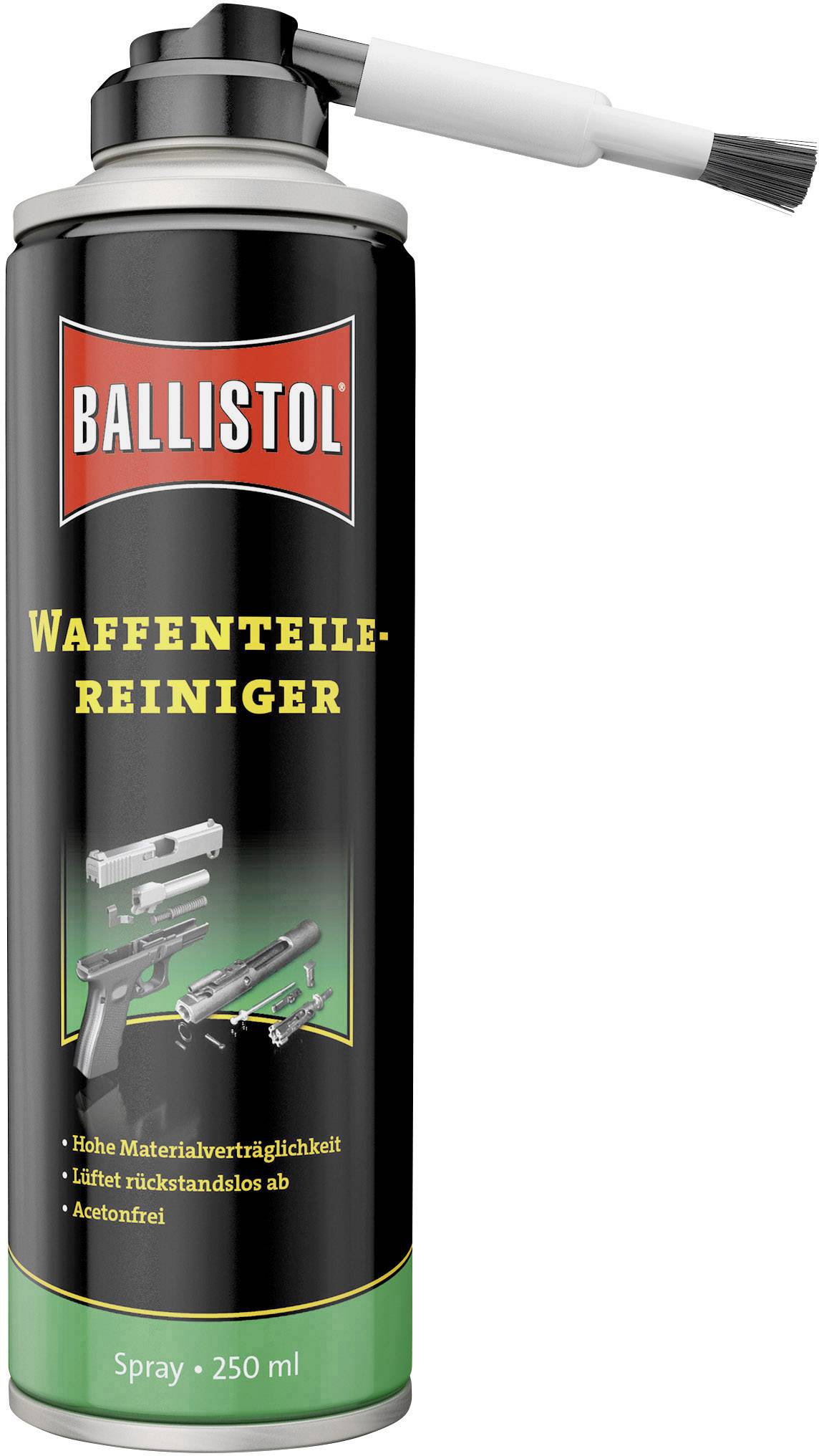 Dose Ballistol Weapon Parts Cleaner 250 ml, Spray. High material compatibility, removes without residue, acetone-free.