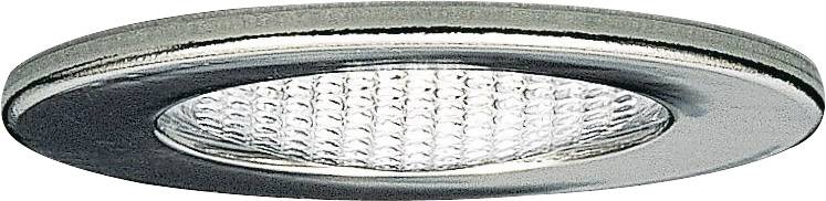 Round, silver ceiling light with a textured glass shade and modern design.