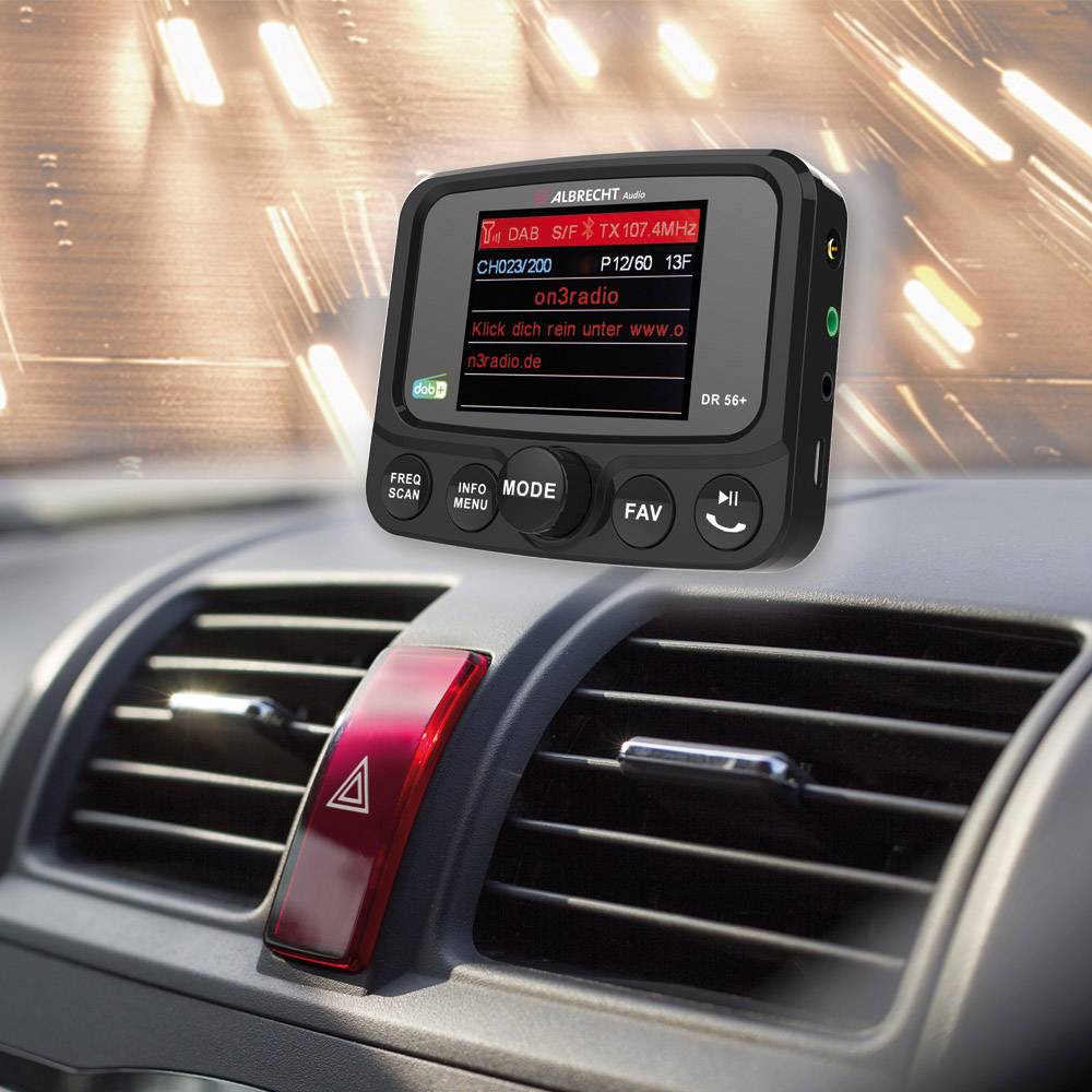 Albrecht DR56+ DAB+ receiver Suction cup , Bluetooth audio streaming