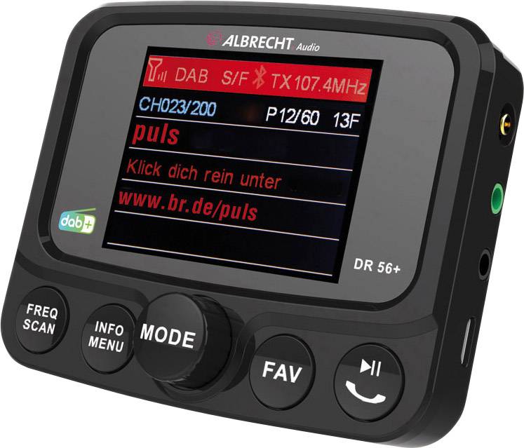 Albrecht DR56+ DAB+ receiver Suction cup , Bluetooth audio streaming