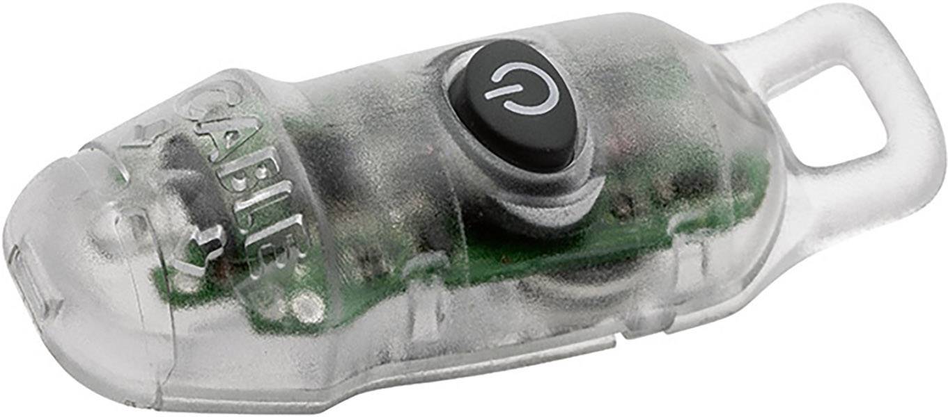 A transparent toggle switch with a black on/off symbol is built into a plastic casing and reveals internal components.