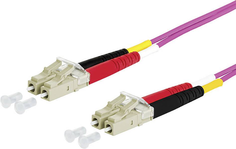 Metz Connect 151S1JOJO10E Fibreglass FO Cable 1.00 m Violet [2x LC plug - 2x LC plug] 50/125 µ Multimode OM4