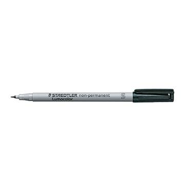 A grey, non-permanent STAEDTLER pencil with a black cap, lying in a horizontal position.