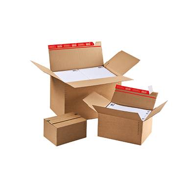 Three open cardboard boxes of various sizes that can be used for packaging purposes.