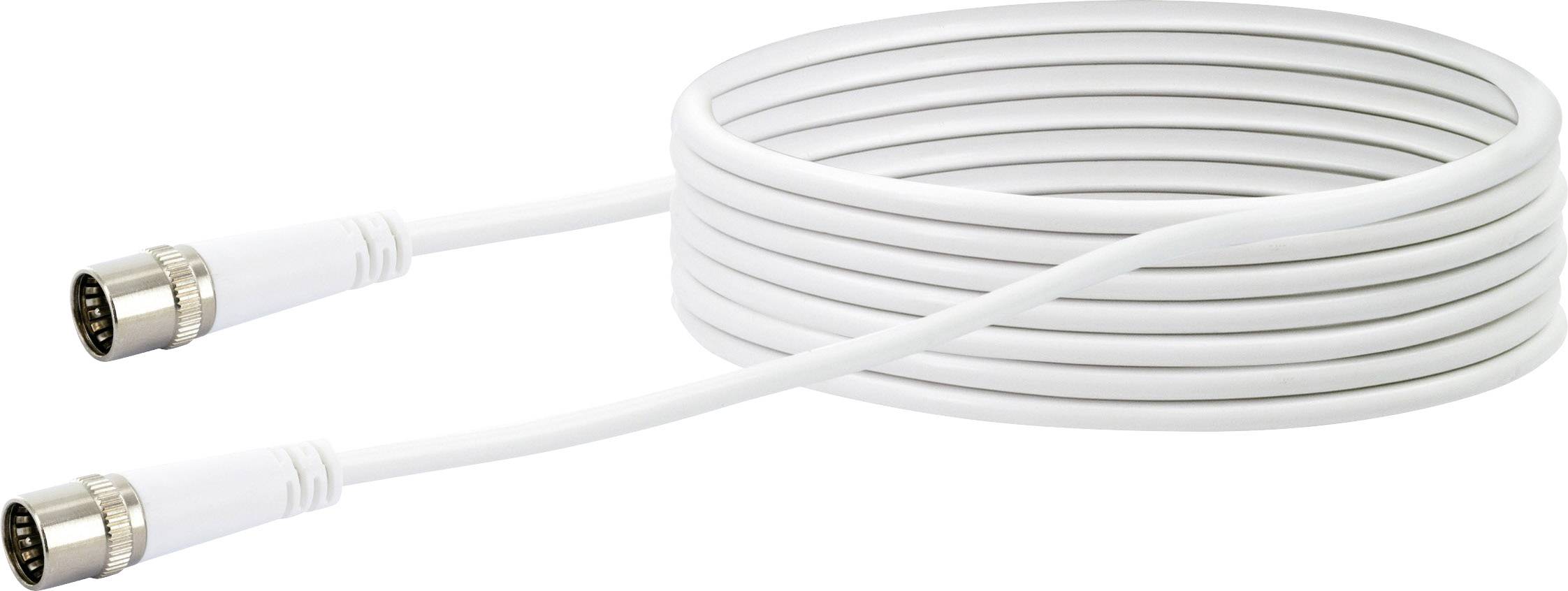 Schwaiger Antennas, SAT Cable [1x Quick-release F connector - 1x Quick-release F connector] 7.50 m 10 dB fourfold shielding White