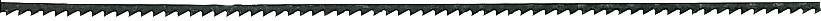 A saw blade with fine, evenly distributed teeth along a straight edge.