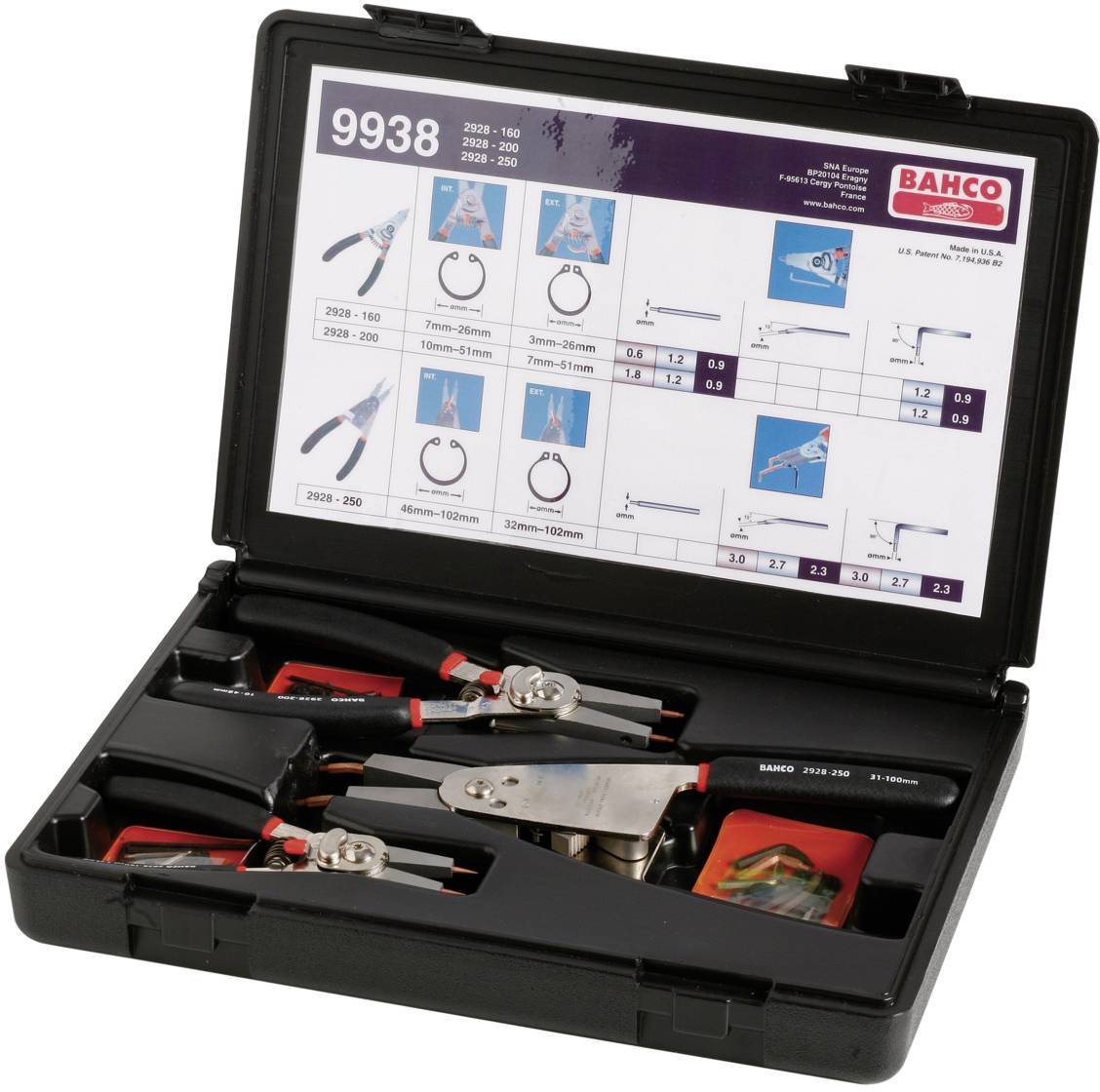 Bahco 9938 Circlip pliers set