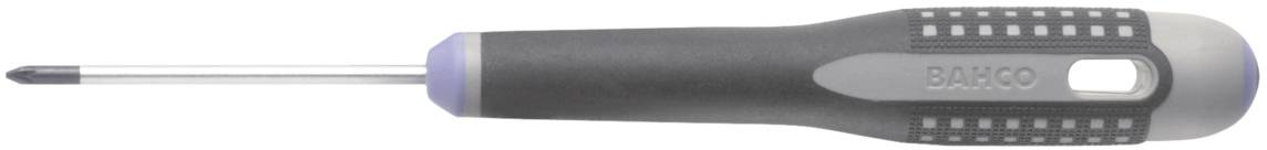 Screwdriver with a black, ergonomic handle and cross-head blade, suitable for precise craftwork.