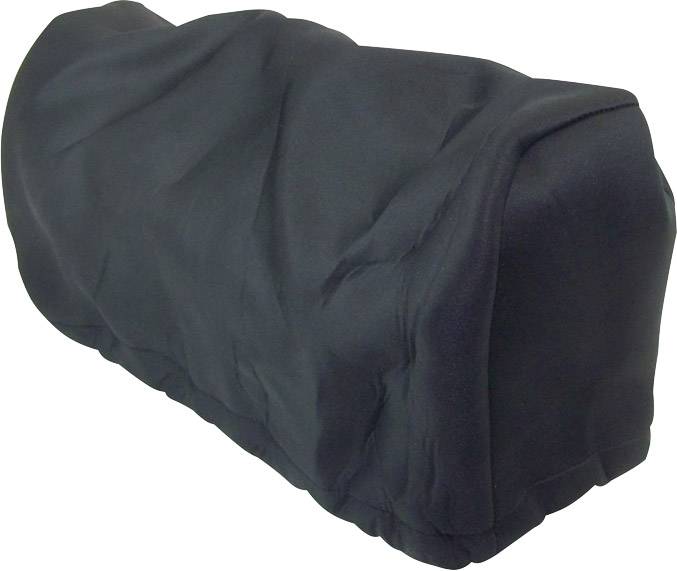 A plain black cover that is likely protecting an electronic device or piece of furniture.