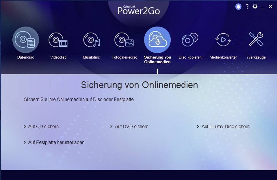 Cyberlink Power2Go 12 Platinum Full version, 1 licence Windows Backup